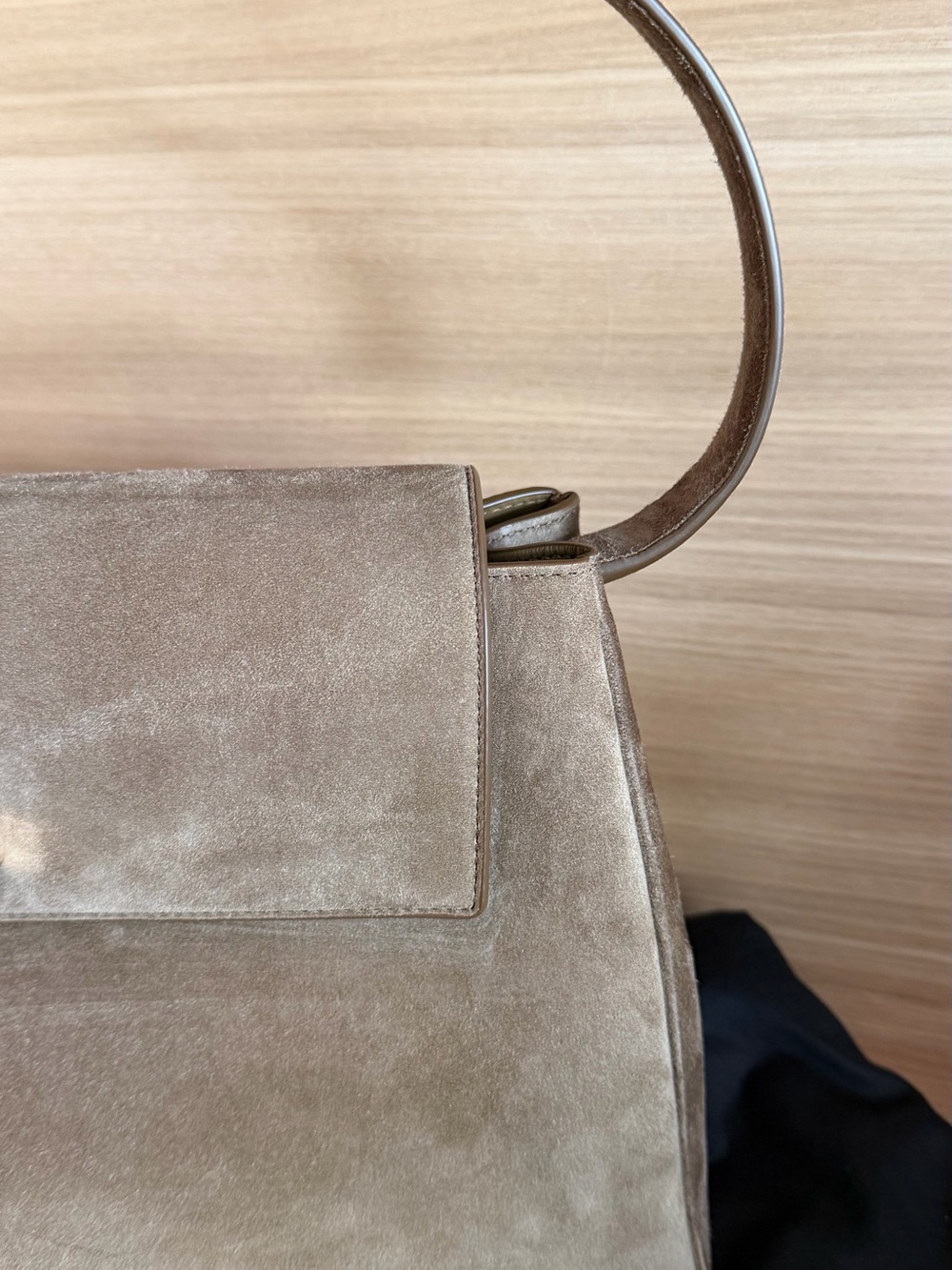 KHAITE AUDREY TOP HANDLE BAG in Mud Suede NEW - Picture 6 of 16